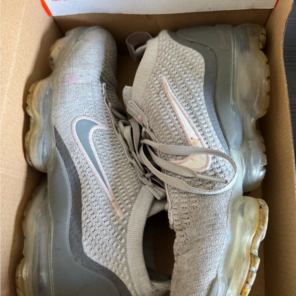 Nike Gray and Pink Air VaporMax Shoes